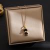 Elegant Korean Micro-Inlaid Titanium Necklace - Luxurious Women's Clavicle Chain, Non-Fading, Unique Minority Design.