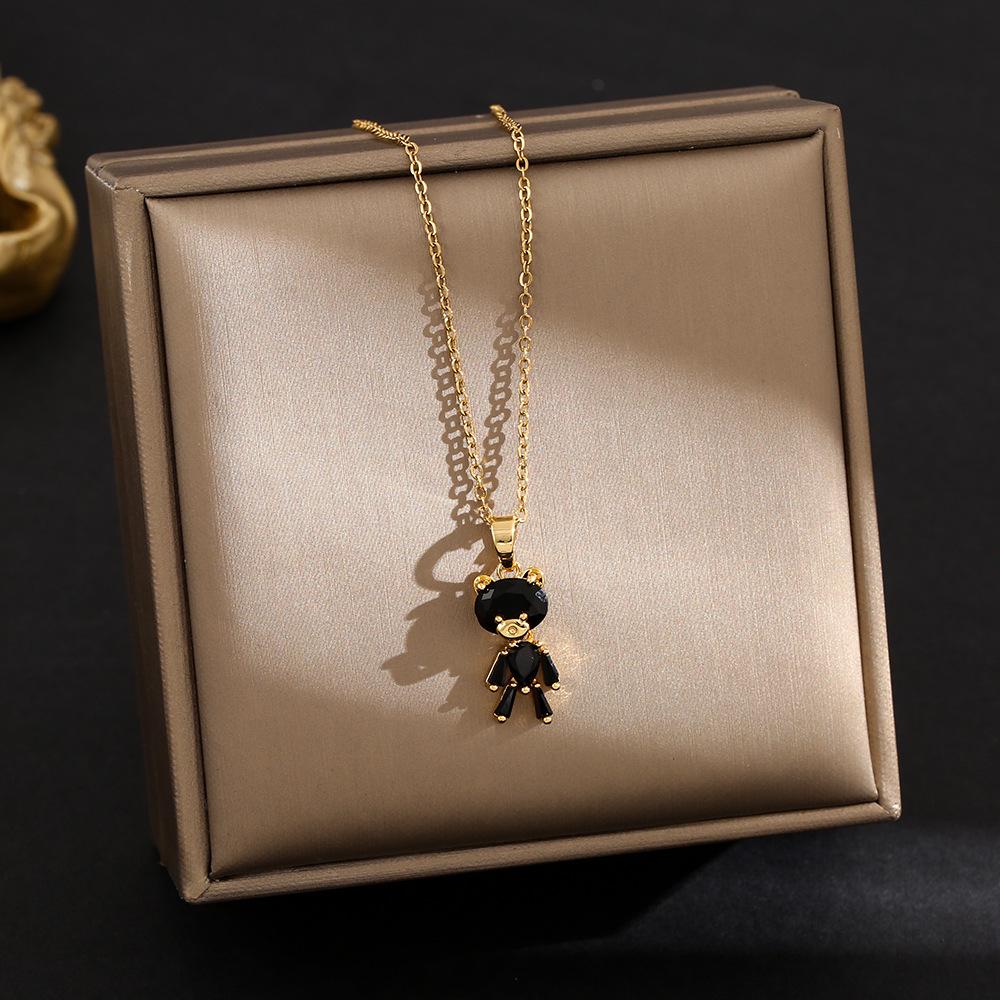 Elegant Korean Micro-Inlaid Titanium Necklace - Luxurious Women's Clavicle Chain, Non-Fading, Unique Minority Design.