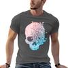 Floral Skull TShirt Heavy Duty Casual Work Tee