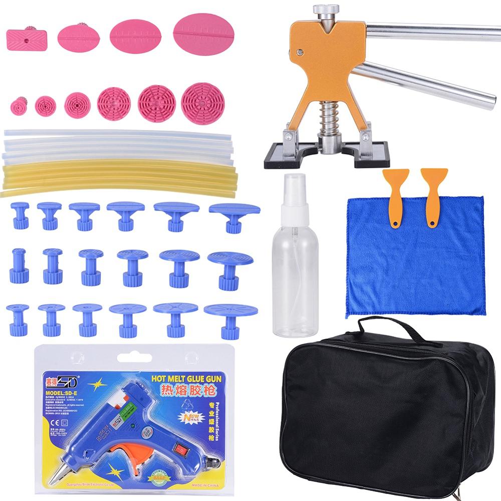 44pcs Car Dent Repair Tool Paintless Dent Glue Puller Kit Golden Paint Dent Damage Free Sheet Metal Painting Set Dent Remover