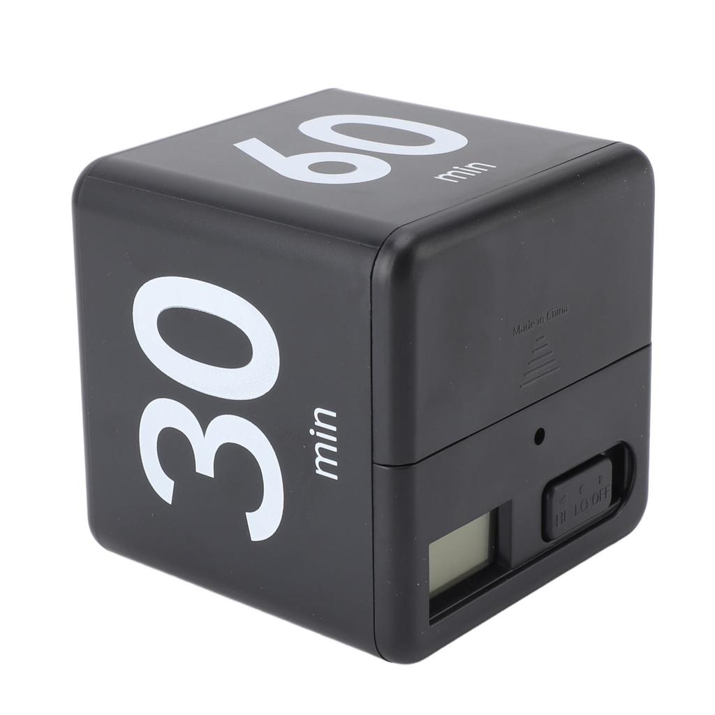 Flip Timer 15 20 30 60 Minutes Gravity Sensing Mini Countdown Timer for Cooking Study Workout Black