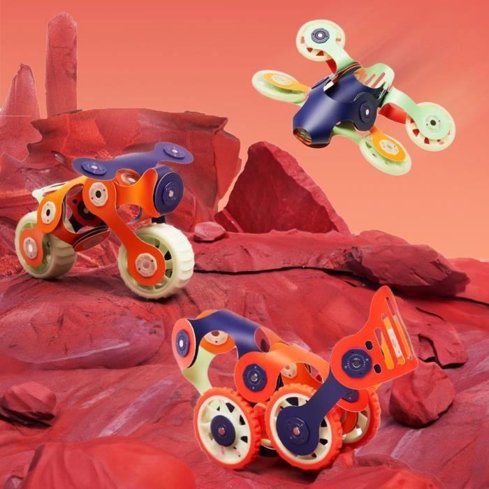 Mars Rovers CLIXO - GIPSY TOYS - Jeu de construction magnétique, flexible - 30 pcs - dès 6 ans - Brille dans la nuit