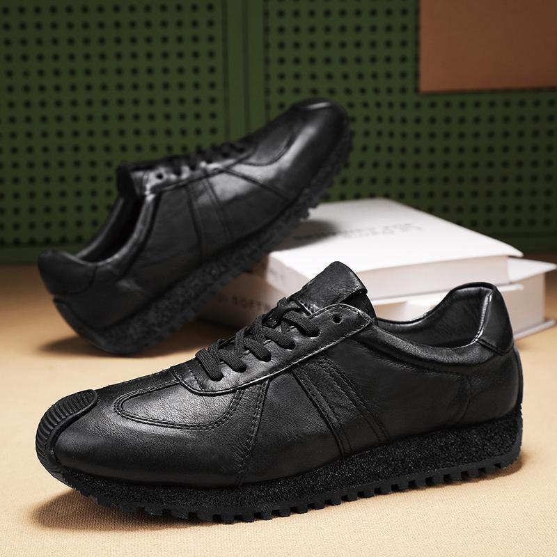 

Fashion Men s Soft Leather Casual Shoes Sneakers 2025 Autumn Man Fashion New Outdoor Leisure Walk Running Shoes Zapatillas De Deporte 44 чёрный
