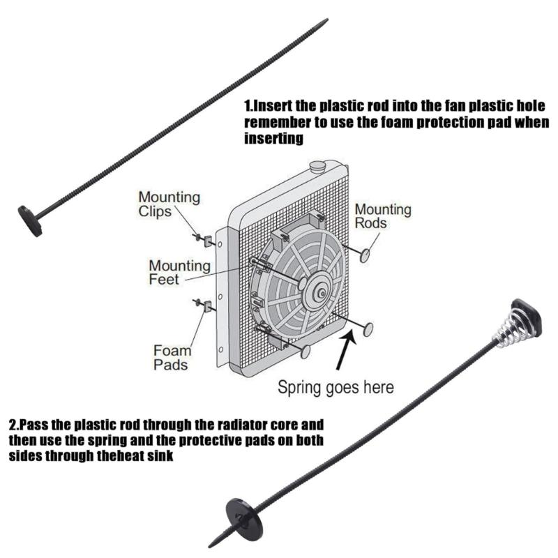2/3/4 Set Transmission Coolers Mounting Tie Strap Plastic Automotive Radiator Fan Mount Zip Ties Clips Easy Installation