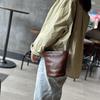 Johnature Casual Women Mini Bag Simple Solid Color Genuine Leather Versatile Small Bucket Shoulder & Crossbody Bags