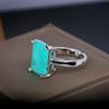 New High-end Custom Princess 10 Carat Square Emerald Paraiba Ring 10*14 Synthetic Paraiba Simple Women's Ring Party Gift