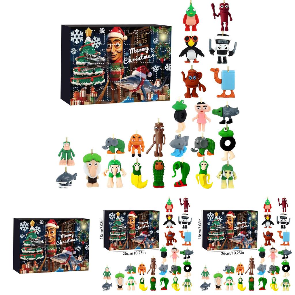 Calendar de Advent Acrilic Italian Brainrot Cu Figurine Personaj Pentru Decor de Sărbători