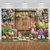 Spring Easter Pography Backdrops Floral Grass Rabbit Eggs Rustic Wood Background Shower Decor Po Banner Booth Props 250306