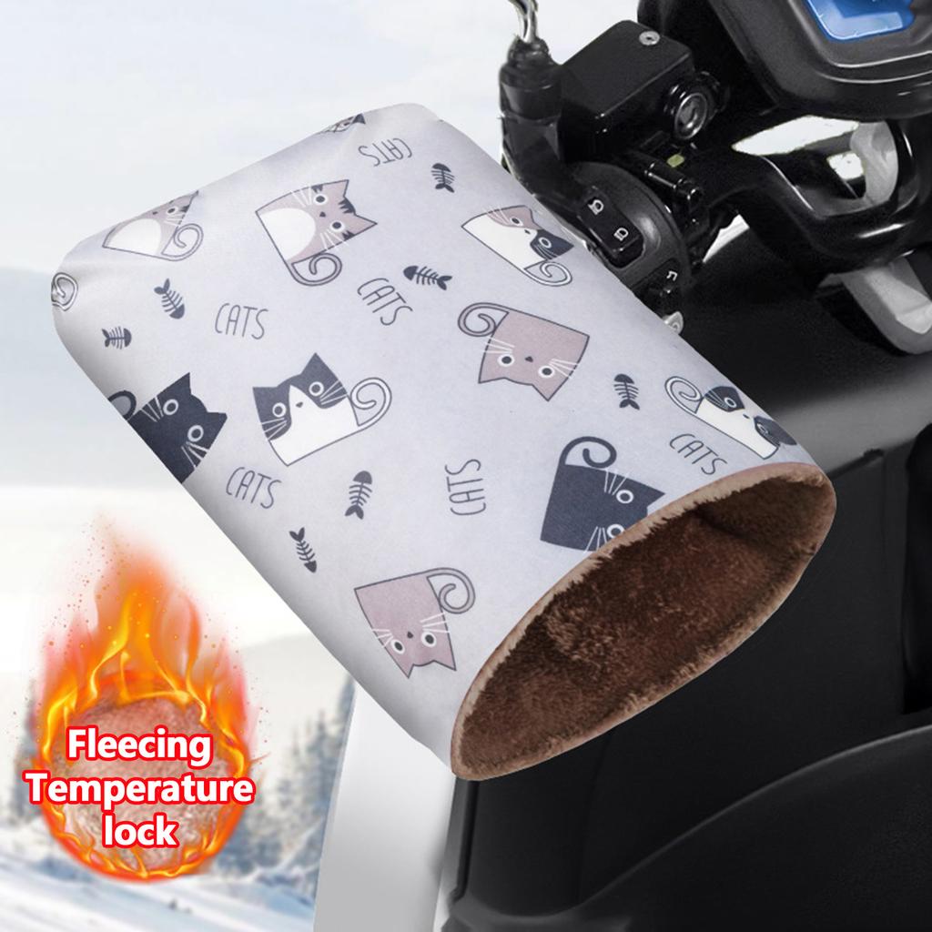 1 Pair Motorcycle Handlebar Gloves Muffs Winter Cycling Gloves Waterproof Handlebar Cover Mitts Snowmobile E-Bike Thermal Gloves