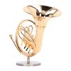 Brass Miniature French Horn Mini French Horn Model Musical Instrument Replica Dollhouse Home
