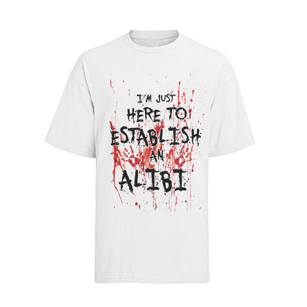 

Lustiger Alibi Murder Horror Blood Halloween Blut Karneval Herren T-Shirt 4XL