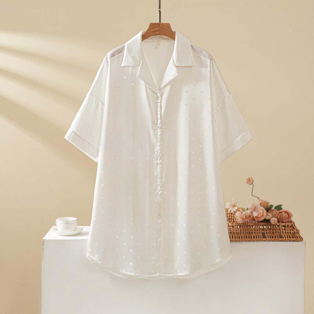Animal pajamas ice silk pajamas women's new summer mid-sleeved shirt skirt loose large size loungewear autumn 181