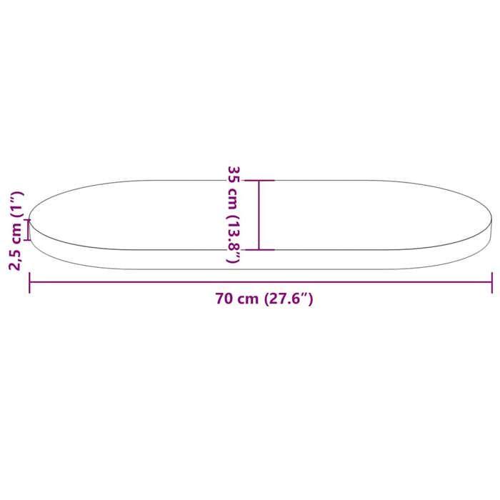 VidaXL Table Top White 70x35x2.5 Cm Solid Pine Wood Oval 824346