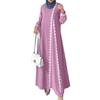 Muslim Women's Lace Robe Dress Fashion Long Sleeve Vest Women's Spring Casual Dress