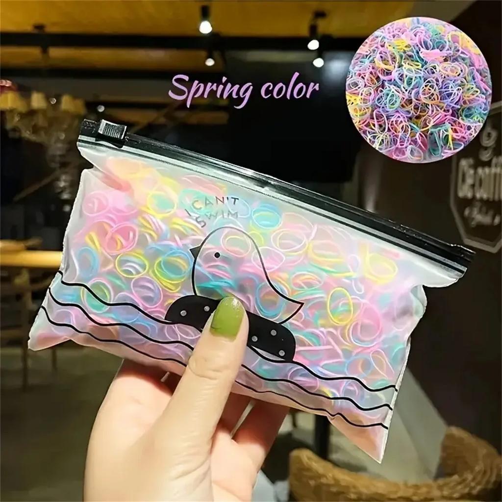 1000 Stück Bunte Kleine Einweg-Haargummis Scrunchie Mädchen Elastisches Gummiband Pferdeschwanzhalter Haaraccessoires Haargummis