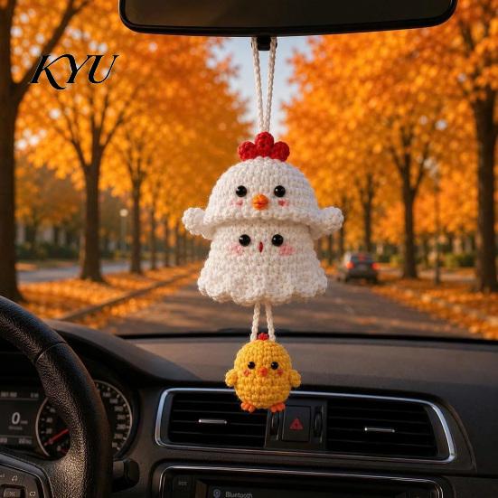 Halloween Gift Ornament Decoration Handmade Crochet Ghost Keychain, Cute Plush Animal Charm for Bags Fashionable Key Keys, Spooky Festive Knitted with