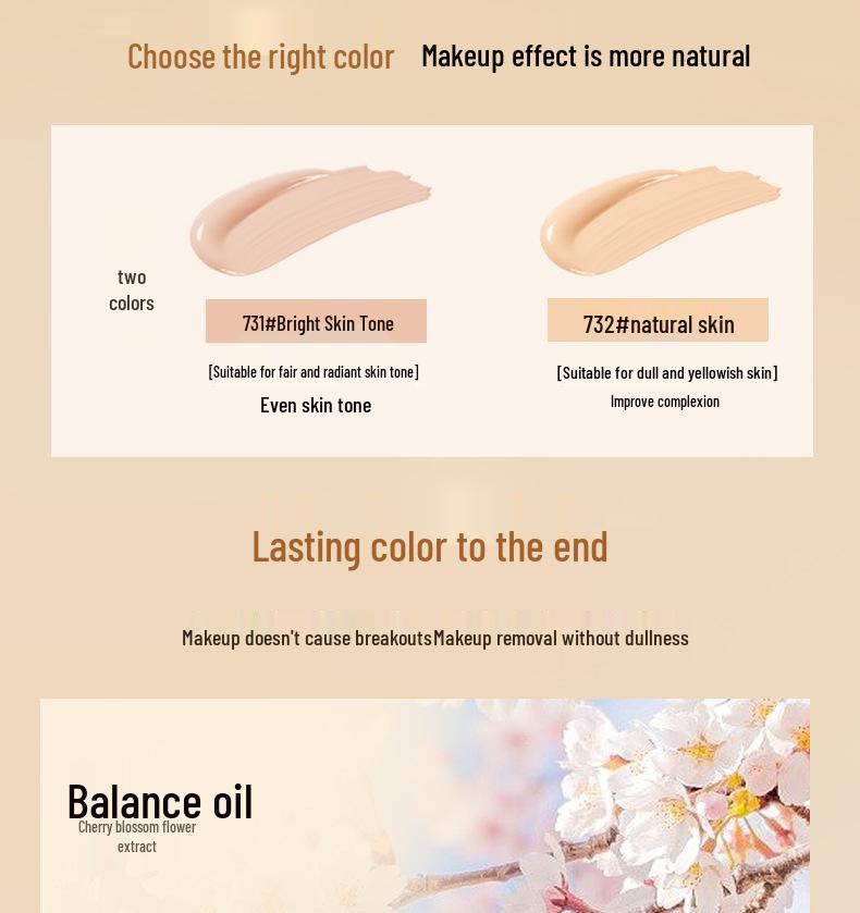 Set Klaisy Lock Fond de ten impecabil și Corector: De lungă durată, Ușor, Nu transferă, Controlul sebumului, Hrănitor.