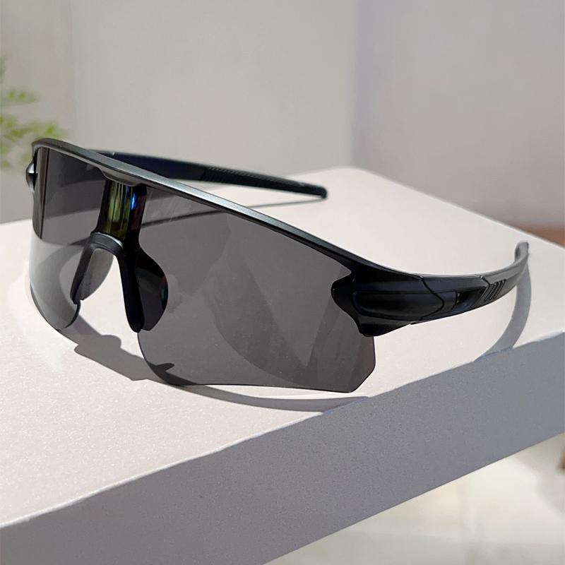 Semi Rimless Sports Goggle Men Oversized Mirror Professional Cycling Sunglasses Wrapped Round Anti-UV Protective Shades