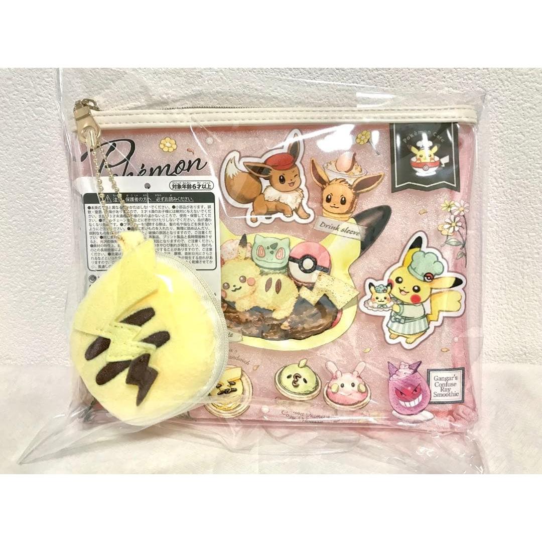 Clear Pouch Macaron Pouch Set Pokemon Cafe Pikachu Sweets