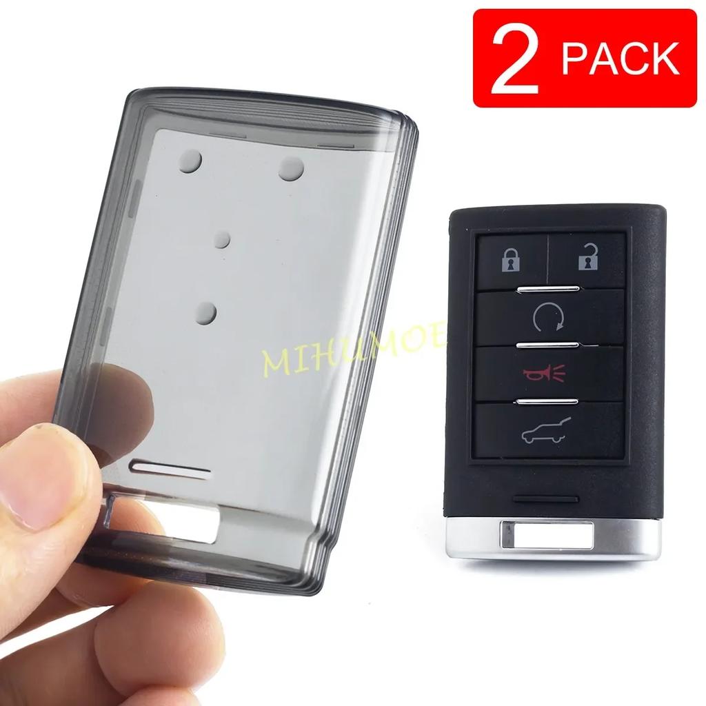 For Cadillac DTS STS CTS SRX XTS ATS Escalade Chevrolet Corvette Black Transparent Car Remote Key Case Cover Keychain Protector