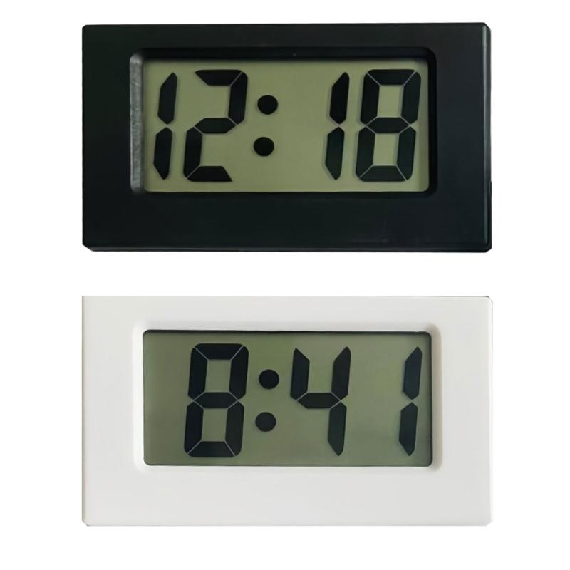 Mini Digital Clock for Car Dashboard,Battery Operated & Clear LCD Screen Time Display,Small Desk Clock for Bathroom
