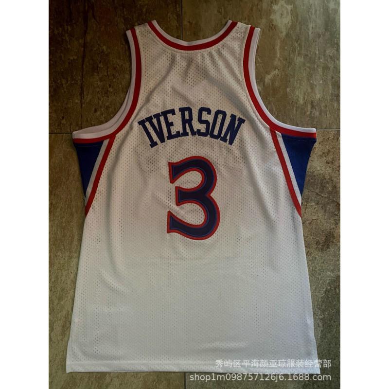 Philadelphia 76ers 3 Allen Iverson Full Embroidered Basketball Jersey Men Women Sportswear