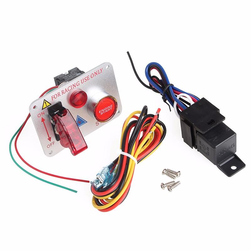 

Ignition Switch Racing 12V Ignition Switch Panel Engine Start Button Red LED Switch