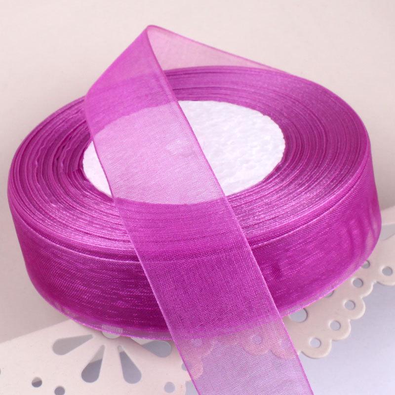 2,5 cm breites, transparentes Satinband aus Schneegarn für Bastelarbeiten und Haarschmuck