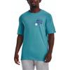 Under Armour Letter Print Crew Neck Short Sleeve T-Shirt Men Tops Blue 1376839-434