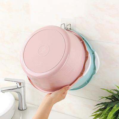Punch-Free Sticky Bathroom Kitchen Traceless Washbasin Storage Hooks Save Space Organizer Wall Mount Hook Adhesive Storage Rack