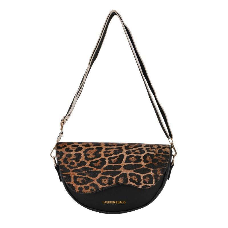 Trend leopard print presbyopia retro versatile saddle bag summer popular high-end shoulder messenger bag women