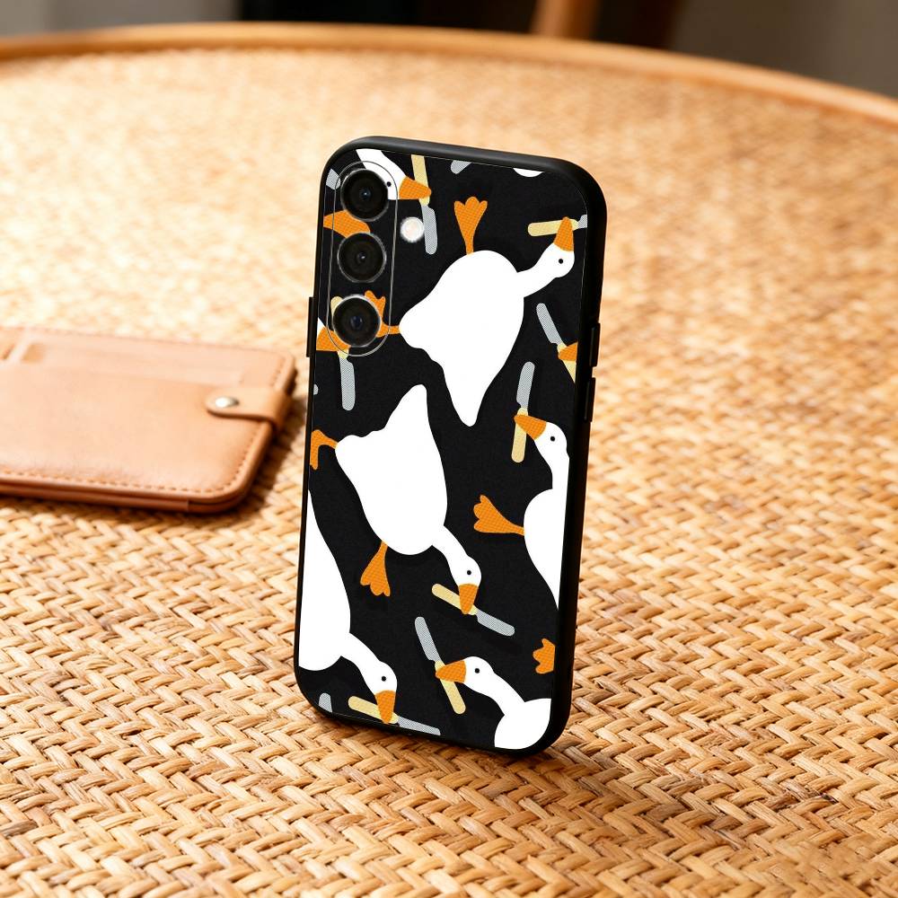 Funny D-Duck D-Daily Phone Case For Samsung  A73,72,71,A52,51,40,41,A22,A32,31,A13, Soft Black Shell