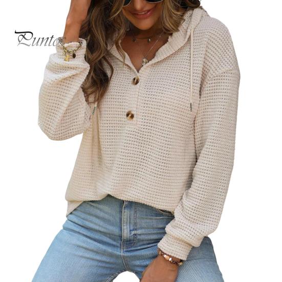 

Женский осенне-зимний топ с капюшоном, свободная толстовка с капюшоном на пуговицах и завязками, однотонный пуловер с длинными рукавами, свободная повседневная спортивная блузка S