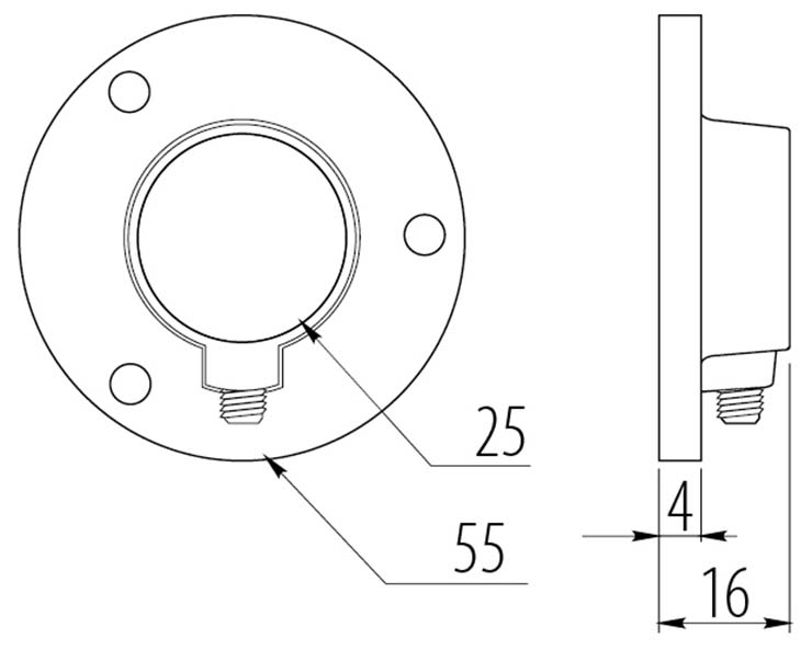 MOUNTING FOR ROUND ROD Ø 25 - V-MRRS025001