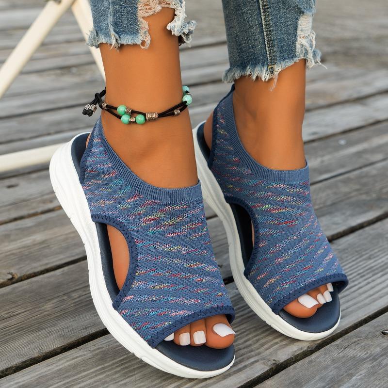 Low-heeled Women's Sports Shoes Thick-soled Fish-mouth Casual Sleeve Sandals Large Size