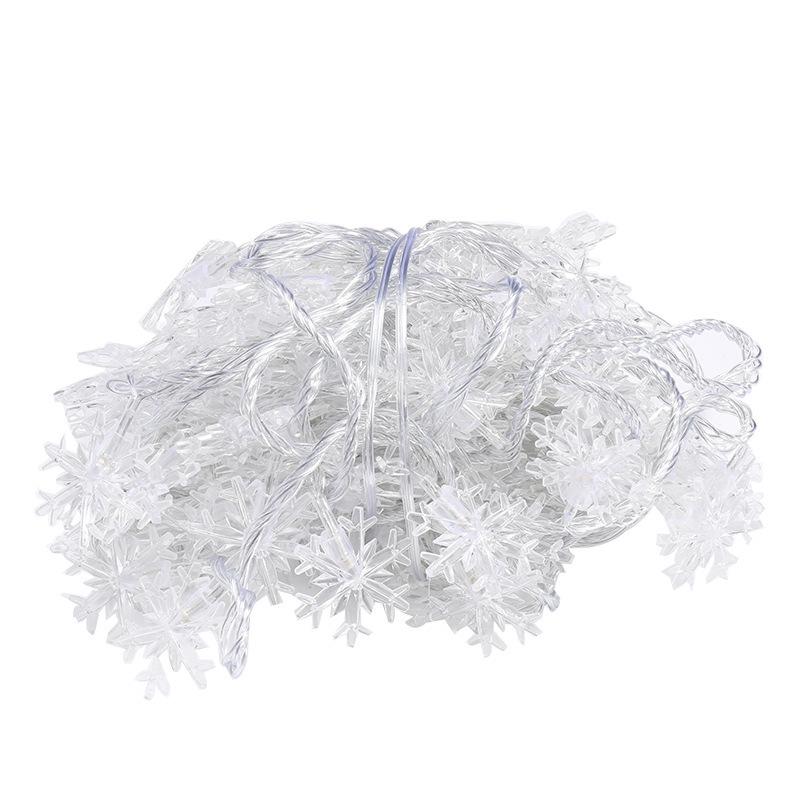 Solar LED Snowflake Icicle String Lights for Outdoor Christmas Decorations