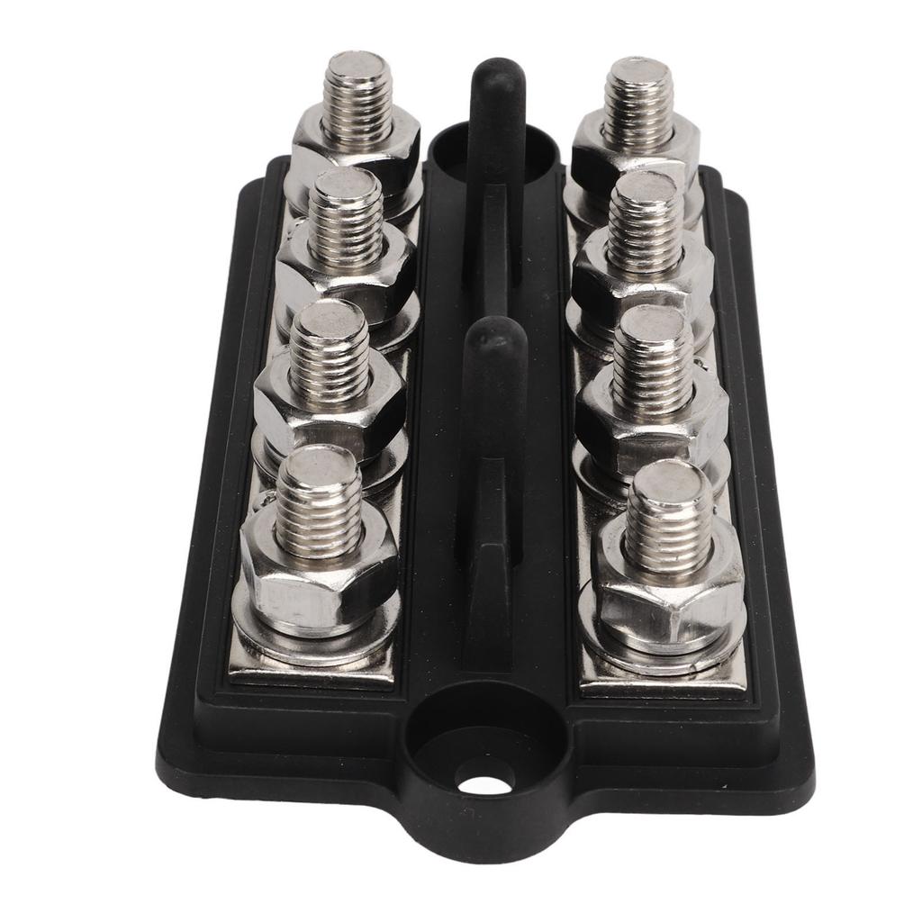 Bus Bar Marine RV Battery Terminal Power Distribution Block 2 Row M8 Stud DC12‑48V 150A Black