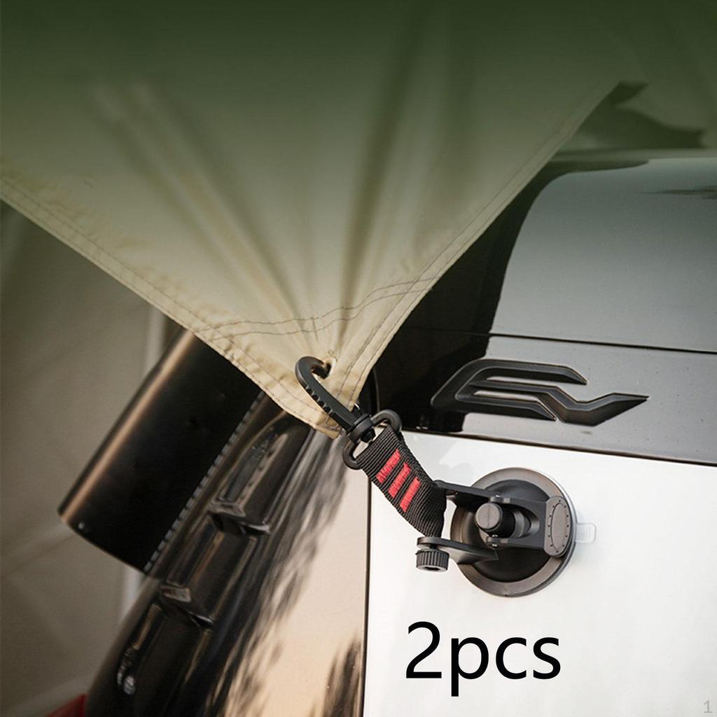 2 Pieces Shower Hooks Suction Camp Accessories 360° Rotating Removable Tent Fixing Hook for