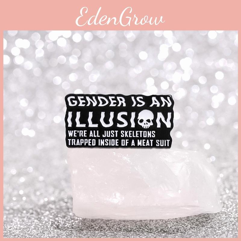 Chic Black Metal Brooch With Cartoon Skull And English Letter Shapes Versatile Design For Halloween Parties And Year-round Fashion