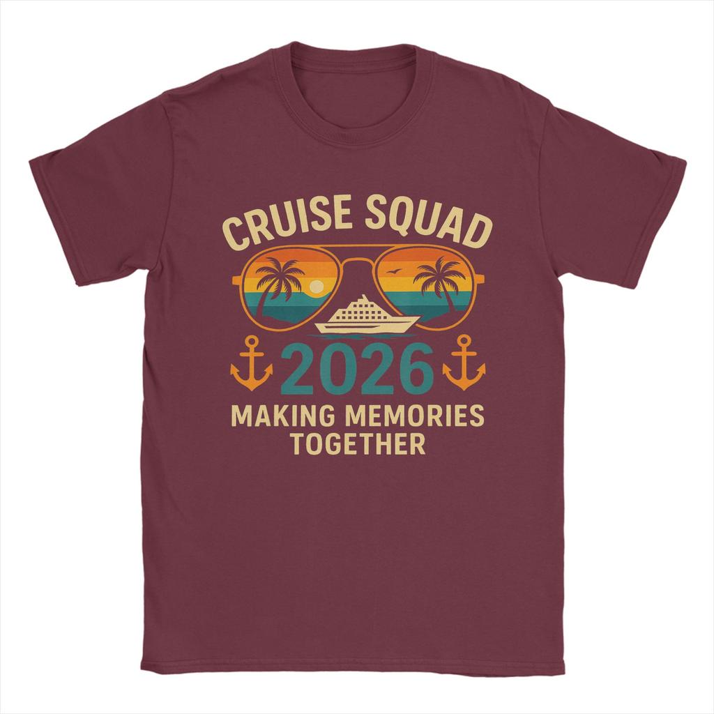 Unisex's T-Shirt Cruise Squad 2026 Awesome Pure Cotton Tees Short Sleeve T Shirts Round Collar Tops Party