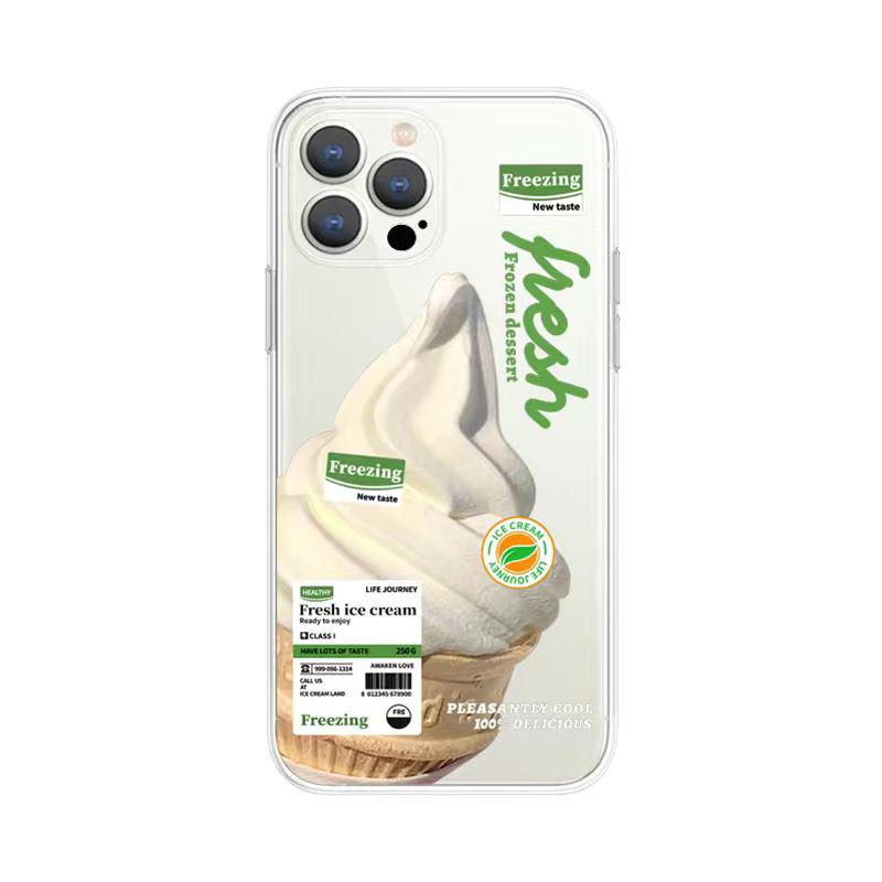 

Fresh Ice Cream Couple Phone Case For IPhone 13 12 11 14 15 Pro XS MAX 7 8 Plus Mini X XR SE2 Cute Cell Mobile Phone Cases Cover iPhone X XS