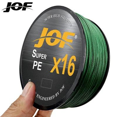 

JOF X16 Upgraded Braided Fishing Lines Super Strong 16 Strands Multifilament PE Line 500M 25LB/32LB/40LB/55LB/68LB/80LB/100LB 500M-32LB-0.19mm зелёный