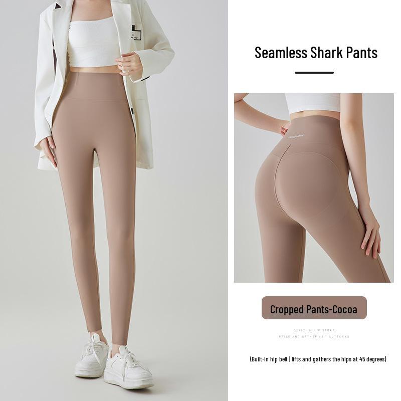

Shark Women s High Waist Yoga Pants - Slim Fit, Hip Lifting, Elastic Sportswear for Spring & Autumn XL [120-135 lbs]