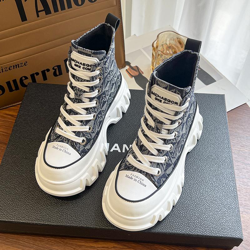 Fashion Shoes for Women 2024 New Hot Sale Mid-Calf Autumn Women's Boots Leopard Print Lace Up High Heels Water Proof