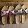 Linen Slippers Women's Summer Lightweight New Couples Home Indoor Thick Bottom Comfortable Cross with Cool Slippers Men