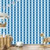 Blue Checkered Wallpaper for Living Room and Bedroom 50x1000
