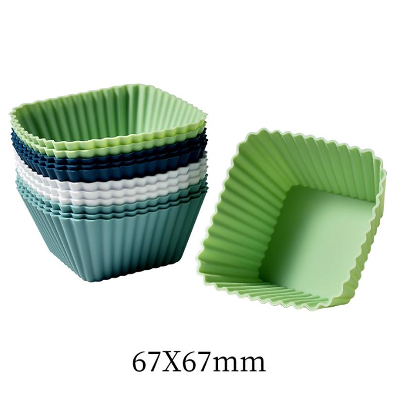 12pcs/set Silicone Cupcake Baking Cups Reusable & Non-stick Muffin Liners Holders Set Silicone Cake Molds