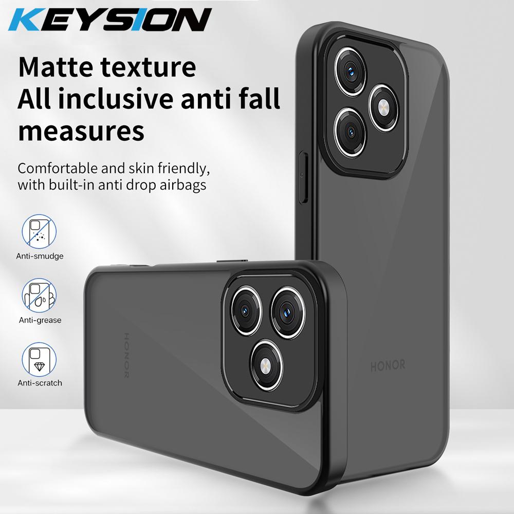 KEYSION Matte Translucent Black Phone Case for HONOR X5d X5c Plus Soft Silicone+PC Shockproof Back Cover for Honor X5c X5d Plus