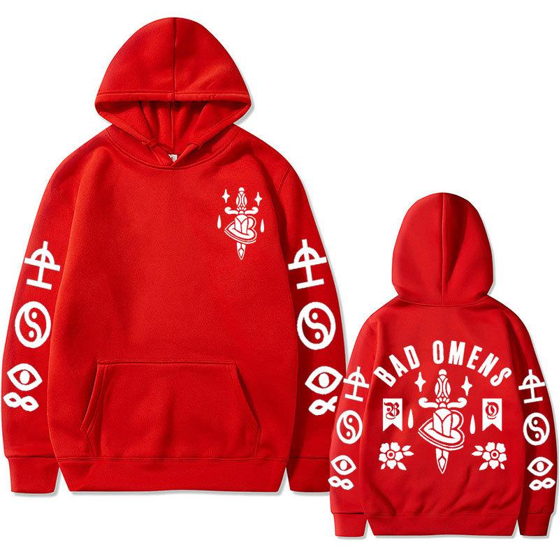 Awesome Bad Omens Band Tour American Music Double Sided Men's Hoodie Sweatshirt Men Womnen Design Pullover Fleece Hoodies