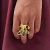 Multi-pendant Fringe Open Ring Vintage Exaggerated Ring Colorful Bead Rings  Party Jewelry